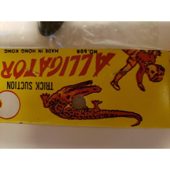 Vintage Dime Store Toy Suction Cup Alligator New Old Stock Sealed SKU 191 - Picture 2 of 4